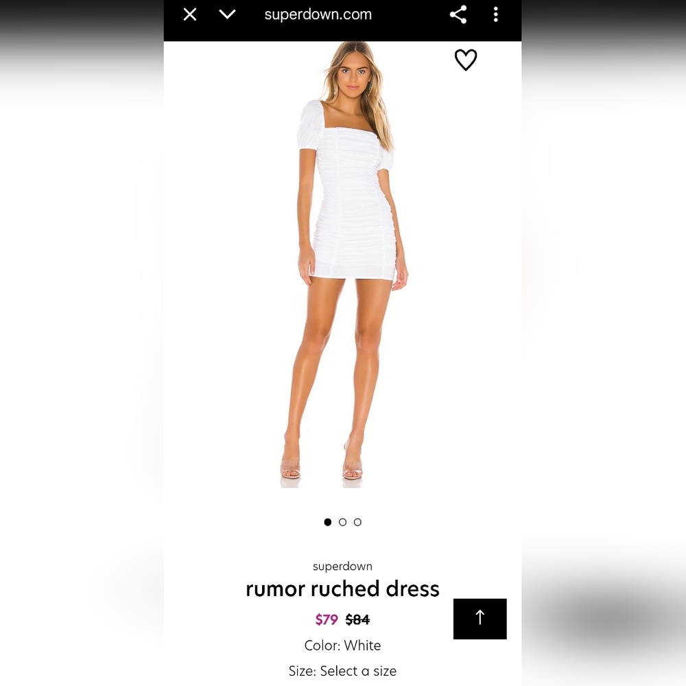 Superdown White Ruched Mini Dress - Picture 6 of 14